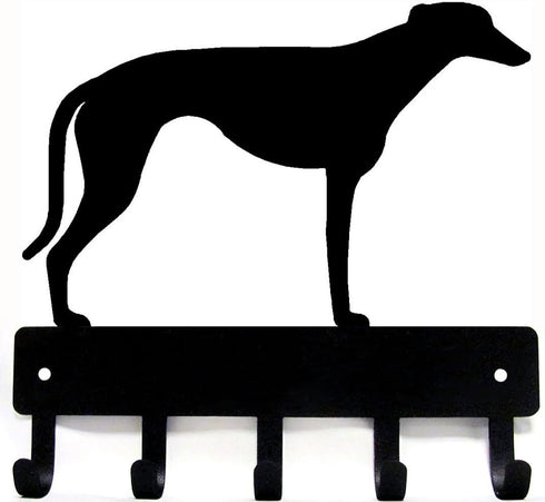 Greyhound Key Holder for Wall - Small 6 inch Wide with 5 Hooks - Made in USA...