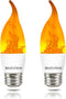 Bestview LED Flame Effect Light Bulbs,3 Modes Smart E26 Chandelier Base Flickering Candle Fire Light Bulb for Halloween, Christmas, Party, Porch, ...