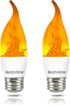 Bestview LED Flame Effect Light Bulbs,3 Modes Smart E26 Chandelier Base Flickering Candle Fire Light Bulb for Halloween, Christmas, Party, Porch, ...