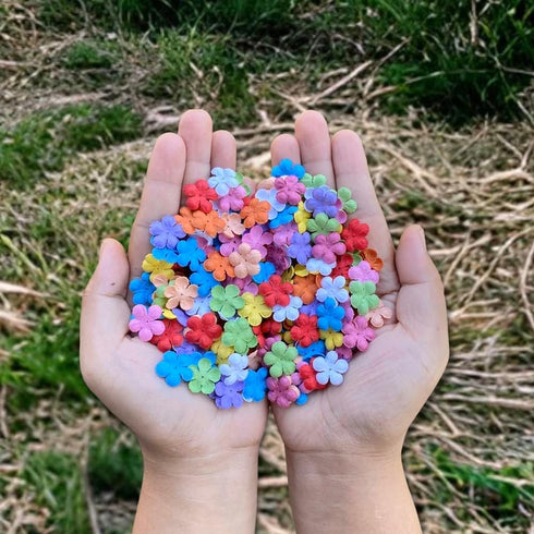 200 Pcs Handmade Mulberry Paper Stephania Venosa Flowers Petals 15x15 mm Scrapbooking Wedding DIY Craft Supplies Card (Mixed 10 Colors)...