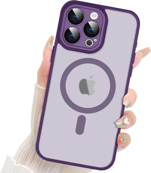 Fiyart Designed for iPhone 15 Pro Max Case Matte Design Compatible with MagSafe Wireless Charging,Cute Anti-Scratch Translucent Phone Cover for Wo...