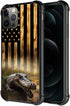 TnXee Case Compatible with iPhone 12 Pro Max Case, Wood Grain American Flag Alligator Pattern Design case for iPhone 12 Pro Max Cases for Mans Wom...
