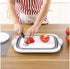 Kitchen plastic Portable 3-1n-1 Collapsible Foldable folding Silicone cutting Chopping Board., Medium, Gray and white...