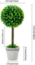 MyGift 15 Inch Artificial Boxwood Topiary Tree - 2 Pack Potted Faux Plant Balls in Gray Pulp Planter, Tabletop Home Décor...