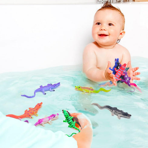 10Pcs Alligator Toy Animal Figure Bath Toys, Color Changing Crocodile Toy, Stress Relief Toys Adults, for Kids 3 Years and up, Water Table Toys fo...
