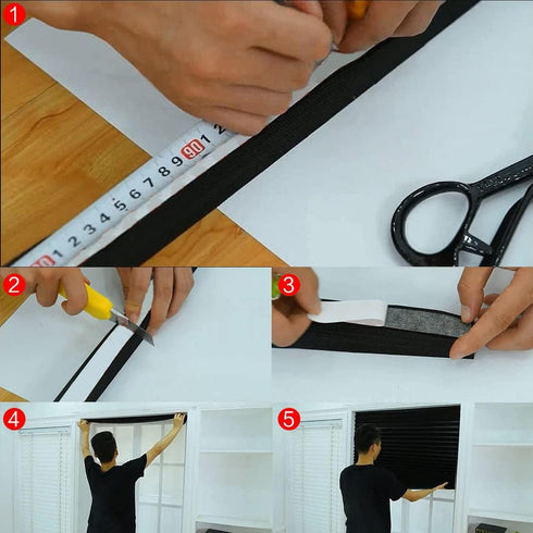 Temporary Blinds, Vertical Pleated Blinds No Drilling Self Adhesive Blinds Easy to Install Fits Blinds Window Roller for Bathroom Kitchen Living R...
