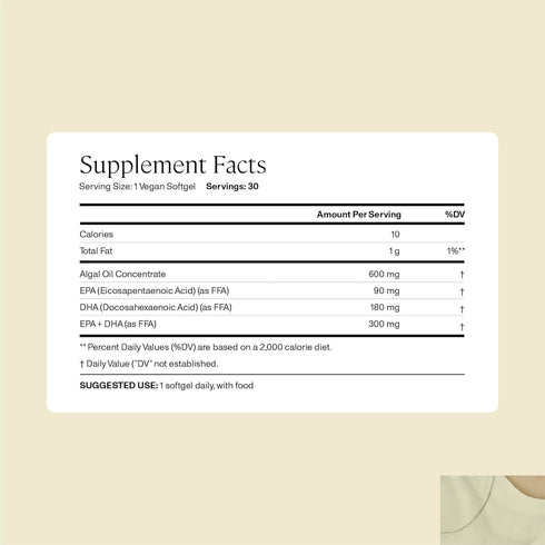 ANYA Omega-3 with 300mg of DHA and EPA, Clean Ingredients, Non-GMO, 100% Vegan, Gluten, Soy, and Dairy Free. New Moms’ Recovery & Breastfeeding, P...
