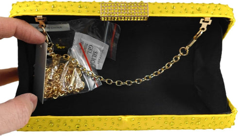 Boutique De FGG Elegant Women Crystal Clutch Purse Formal Evening Bags Wedding Cocktail Rhinestone Handbag...
