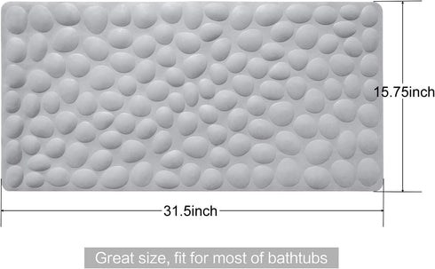 Non-Slip Bathtub Mat OTHWAY Soft Rubber Bathroom Bathmat with Strong Suction Cups (Grey)...
