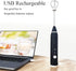 Rechargeable Foam Maker with Double Whisk, RIJAHO Upgraded 3 Speeds Frother Handheld for Milk Coffee, Latte, Matcha...