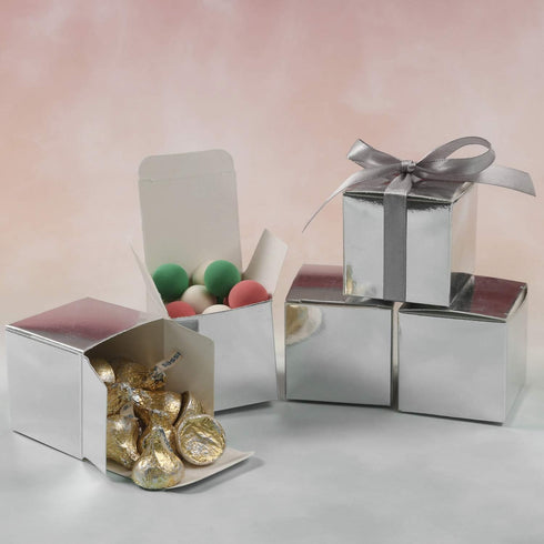 COTOPHER 60pcs Small Gift Boxes, Favor Boxes 2x2x2 inches Paper Gift Boxes with Ribbons Candy Box for Wedding Favors Baby Shower Bridal Shower Bir...
