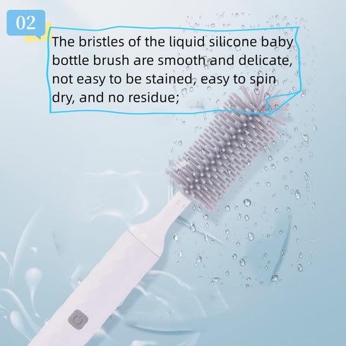 2 Pack Baby Bottle Cleaner Replacement Heads, for Electric Bottle Brush and Nipple Brush, Compatible with Baby Bottle Brush Set, Travel Bottle Bru...