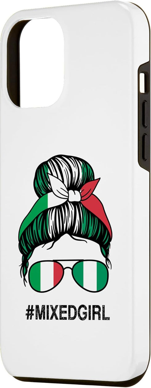 iPhone 14 Plus Nigeria Italy Flag Nigerian Italian Messy Bun Case...
