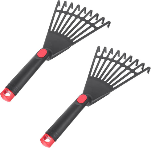DOITOOL 2pcs Garden Pitchfork Rake Garden Tool Leaf Grabber Tool Rakes for Lawns Heavy Duty Outdoor Lawn Equipment Lawn Rake Manual Mower Farm Imp...