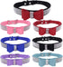 Dogs Kingdom 10"-24" Length Cute Pet Dog Velvet Bow Tie Collar Puppy Cat Full Crystal Rhinestone Necklace Adjustable,Dark Blue,XL...