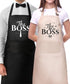 Couple Aprons for Cooking-The Boss The Real Boss Apron Set Funny Adjustable Baking Aprons His and Her Engagement Anniversary Wedding Valentines Da...