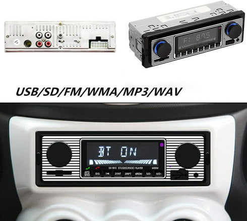 Car Stereo for Bluetooth, Retro Car FM Radio Smart Player, Electronic Auto FM Radio Receiver, Hands-Free Calling, Support MP3/WMA/WAV/AUX...