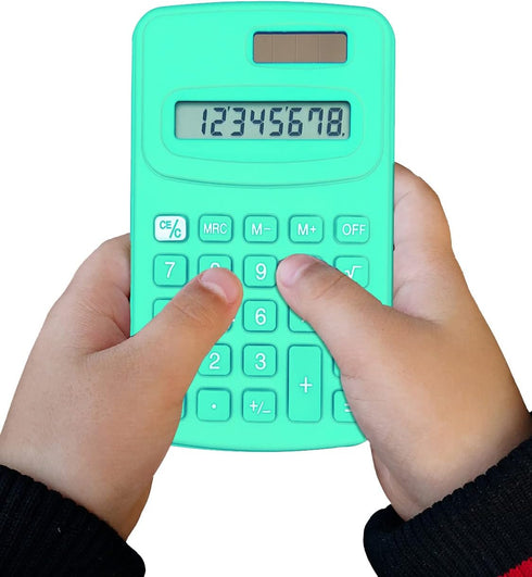 Basic Calculator Dual Power 8 Digit Silicone Button Desktop Calculator (4 Colors, Set of 8)...
