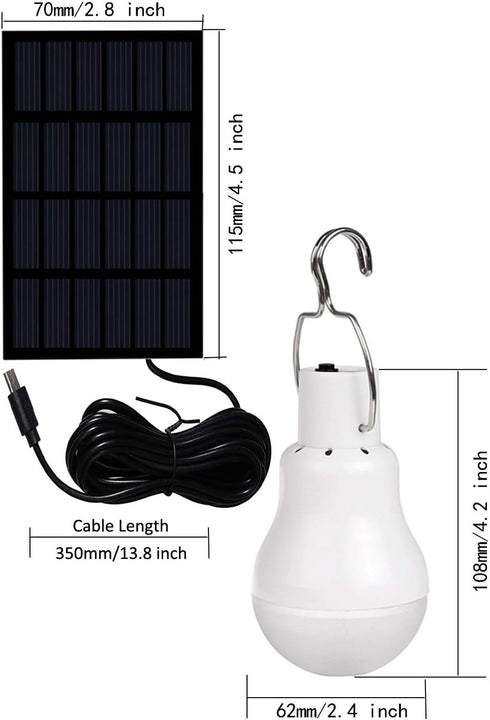 Solar Light Bulb Outdoor 130LM Portable Solar Powered Led Bulb Light for Chicken Coops Shed Hiking Fishing Camping Tent Lighting(2Pack)...
