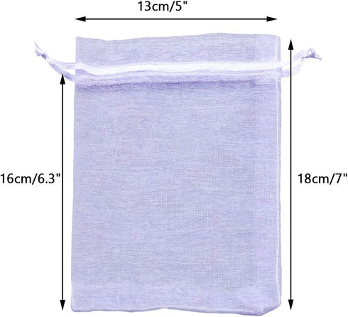 G2PLUS Organza Bags 5×7 Inches, 100PCS White Organza Gift Bags with Drawstring, Sheer Mesh Jewelry Pouches, Sheer Candy Bag for Christmas, Wedding...