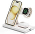 mooas 3 in 1 Wireless Charging Station, 15W Fast Wireless Charger Nightlight, Multiple Wireless Charging Stand Dock for iPhone 15/14/13/12/11/XR/X...
