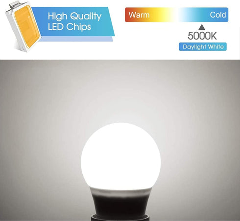 Refrigerator Light Bulb, 40W Equivalent 120V A15 Fridge Light Bulbs, 5W E26 Medium Base Daylight White 5000K for Freezer Lighting, Non-dimmable, 2...