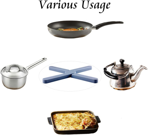 Trivet for Hot Pots and Pans 3 Pieces Cross Silicone Foldable Large Trivets for Hot Dishes and Iron, Trivet Set...