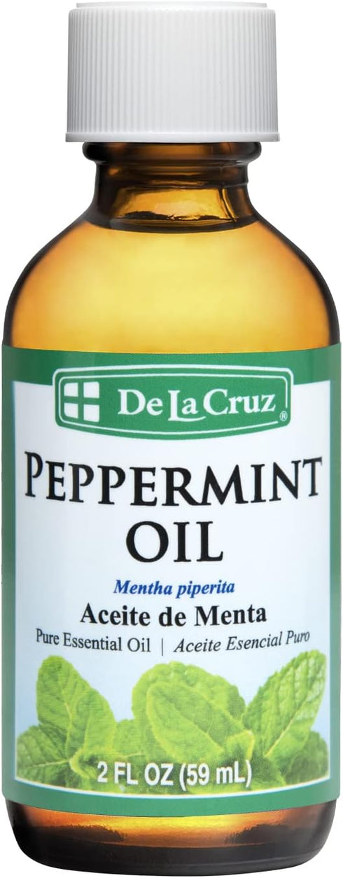 De La Cruz Peppermint Essential Oil - 100% Peppermint Oil for Aromatherapy - Steam Distilled - 2 Fl OZ...