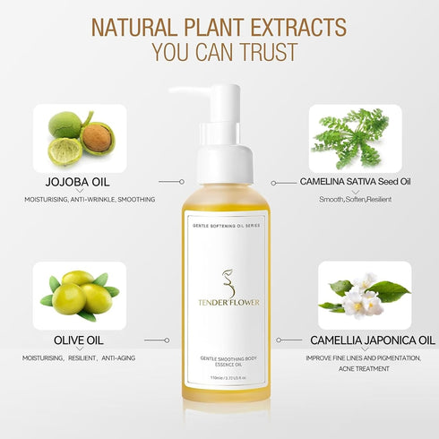 TENDER'FLOWER Stretch Mark Oil, body oil for Pregnancy,belly oil, belly abdominal Serum Skin Care,Moisturizing Dry Skin, Tender & Softening 3.7OZ...