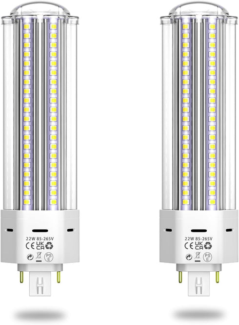 GX24QG24Q LED 4-Pin Base Light Bulb 22W (42W CFLCompact Fluorescent Lamp Equivalent) GX24 LED PL-C Recessed Lamp, RemoveBypass The Ballast, 6000K,...