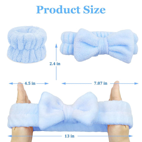 6 Pcs Makeup Headband,Headband For Washing Face,Spa Headband For Washing Face And Matching Wristbands,Cute Style, Teen Girls Fuzzy Skincare Headba...