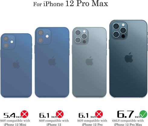 LOHASIC for iPhone 12 Pro Max Wallet Case, 5 Card Holder Phone Cover to Men Women, Premium PU Leather Credit Slot, Magnetic Clasp Kickstand Flip F...