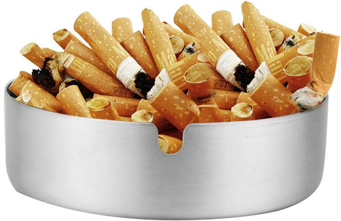 Pack of 4 Ashtray Round Stainless Steel Cigarette Ashtray Set for Hotel, Restaurant, Outdoors and Indoor...