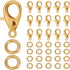800Pcs Lobster Clasp and Jump Rings Small Lobster Claw Clasps Alloy Golden Lobsters Fastener Hooks Swivel Clips Bulk Findings for Jewelry Making D...