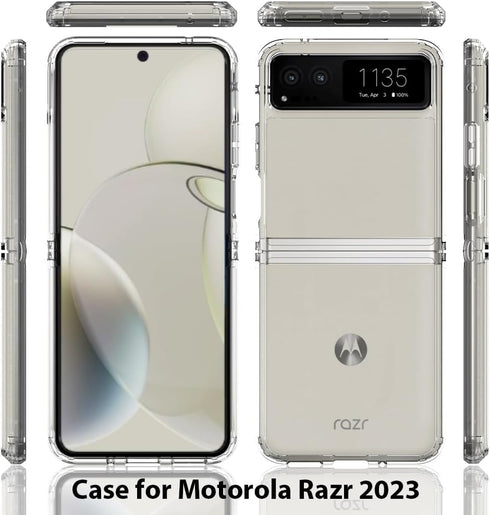Sucnakp for Motorola Razr-2023 Case: Premium Clear Back Panel + TPU Bumper Cover for Moto Razr 2023?YKL Clear?......