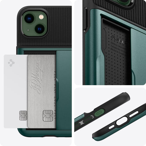 Spigen Slim Armor CS Designed for iPhone 13 Case (2021) - Midnight Green...