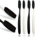 Large Long Head Toothbrush, 4-Pack, Upgraded Hard & Firm Charcoal Bristles, Whitening Teeth, Removing Plaque, Brace, Cigarette, Coffee and Other S...
