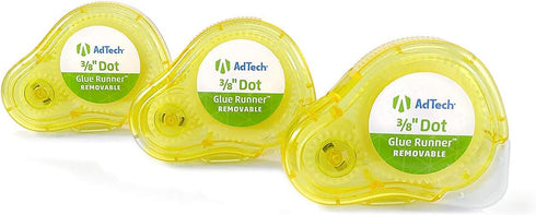 AdTech Removable Adhesive Dots Glue Runner, Clear .375" - 3 Pack...