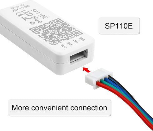 VIPMOON SP110E Bluetooth Led Controller, DC5-24V Led Pixel Controller by Smart Phone APP for WS2811 WS2812B SK9822 APA102 RGB/RGBW LED Strip Light...