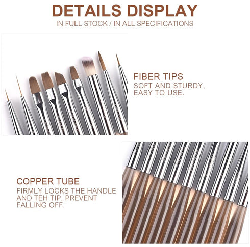 9pcs Nail Art Brush Set Nail Dotting Tools Nail Art Design Brushes Gel Polish Nail Polish Brushes 3D Nail Art Decorations Brush Nail Art Drawing P...