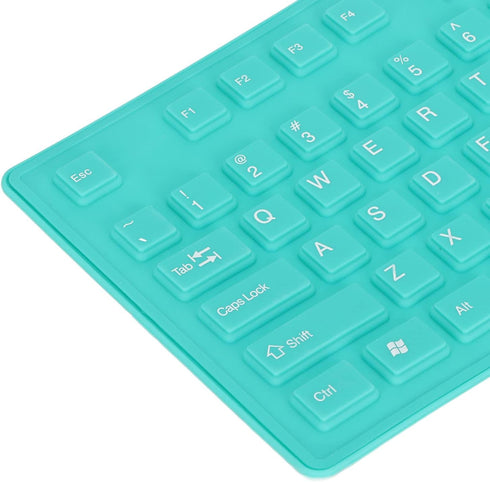 ASHATA Foldable Silicone Keyboard USB Wired Keyboard Mute Waterproof Rollup Keyboard for PC Laptop Notebook, 2 Color, 108 Keys(Green)...