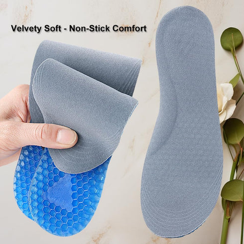 1Pair Blue Silicone Gel Reusable Honeycomb Full Length Non Slip Comfort Sports Insole Air Cushion Damping Shoe Pad Cushion Shoe Inserts for Men Wo...
