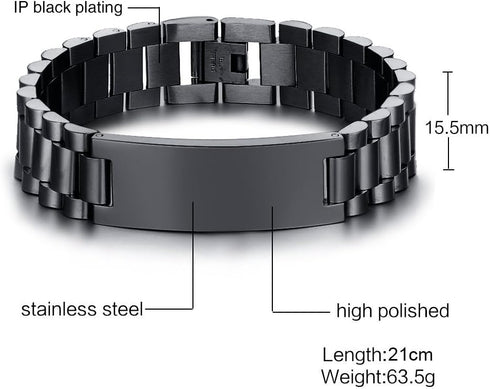 VNOX Engraving Quote Bible Verse Prayer Adjustable Stainless Steel Motivational Inspirational Encouragement ID Bracelets for Men Boys...