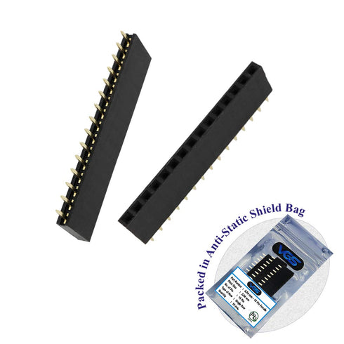 10 pcs. 15 Pin 2.54mm Pitch 15 Pin Female Single Row Straight Header Strip PH:8.5mm...