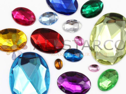 Allstarco 18x13mm Purple Violet .VT Flat Back Oval Acrylic Rhinestones Plastic Costume Gems Cosplay Embelishments Decorations - 35 Pieces...