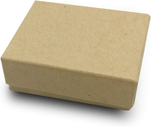 TheDisplayGuys - 25-Pack #11 Cotton Filled Cardboard Paper Jewelry Boxes Gift Case - Kraft Brown (2.1" x 1.8" x 0.8") - for Shipping or Storage...