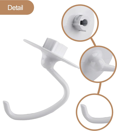 C-shaped K45DH Coated Dough Hook, Attachment for KitchenAid 4.5-5.0 Quart Bowel, Compatible with KitchenAid K45 K45SS KSM90 KSM150 Tilt-Head Stand...