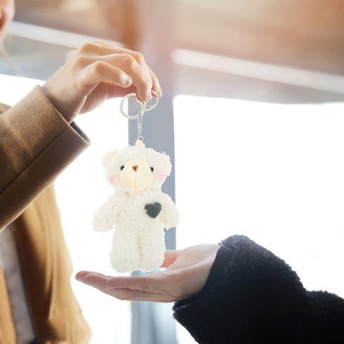 2pcs Plush Bear Keychain Teddy Bear Keychain Aniaml Key Ring Hanging Ornament Plush Stuffed Animal Car Key Holder for Girls Women...