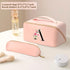 Personalized Initial Makeup Bag, Travel Cosmetic Bag with Brush Bag for Women, Large Capacity Portable Toiletry Bag Make Up Organizer...