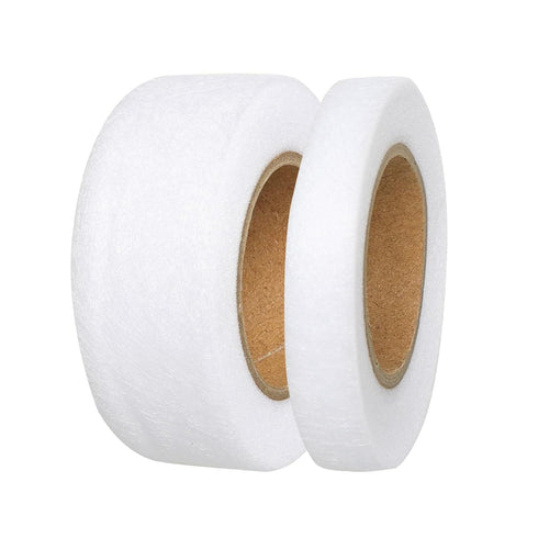 2 Rolls Iron on Hem Tape, Fabric Fusing Hemming Tape, No Sew Fabric Tape for Pains, Curtains, Clothes, Each 22 Yards (White 0.4inch, 1inch in Widt...